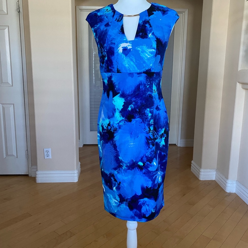Blue Abstract Women's Dress